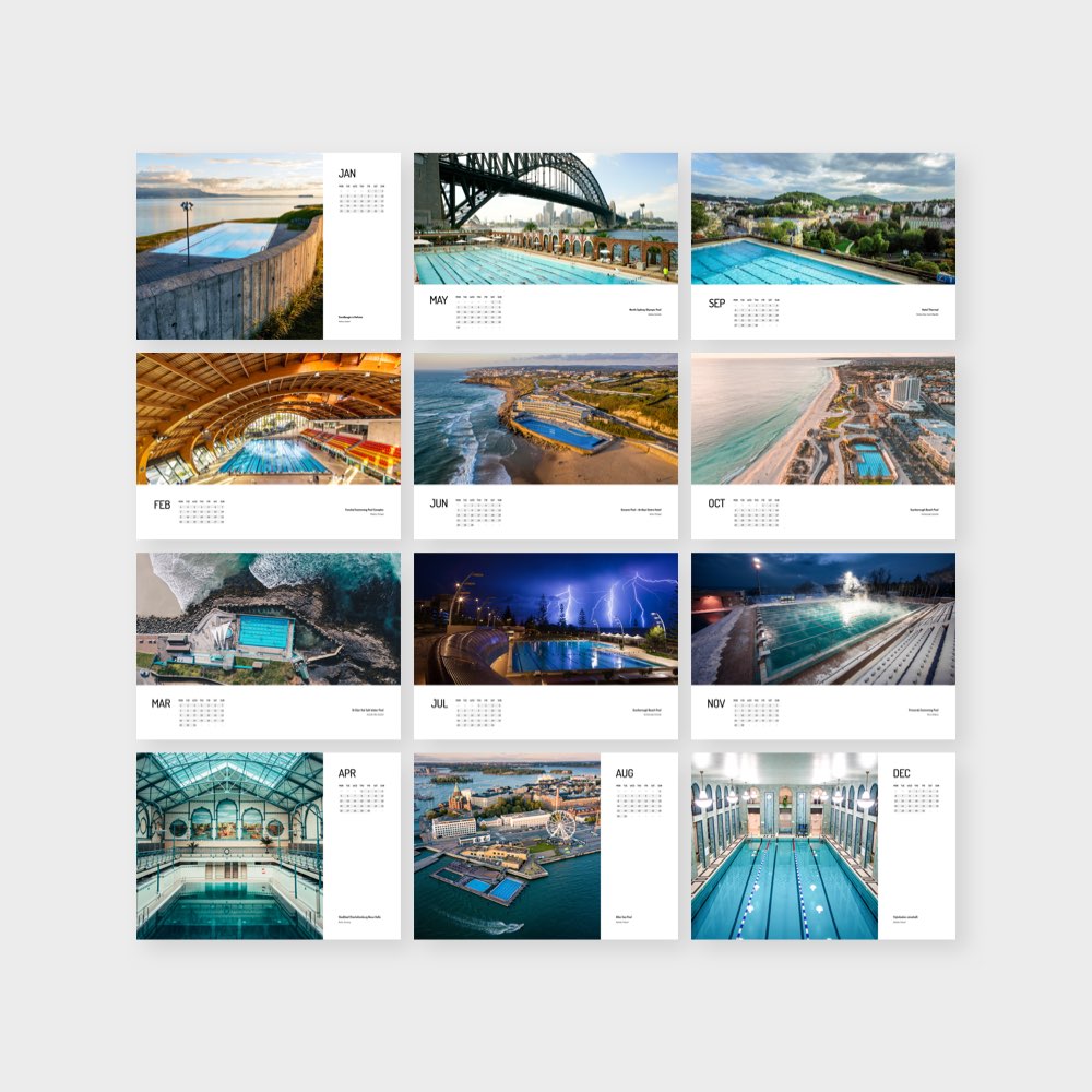 Calendar "Swimming pools 2021" Swimmer's Heartbeat